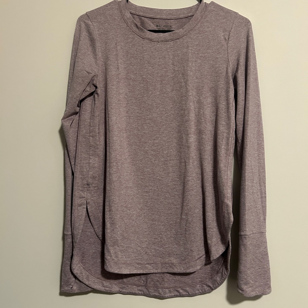 Athleta Heathered Purple Long Sleeve Top ballet core XS